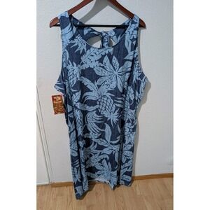 NWT Puanani By RJC Hawaii Sleeveless Sundress Tropical Floral Women's Dress 3X
